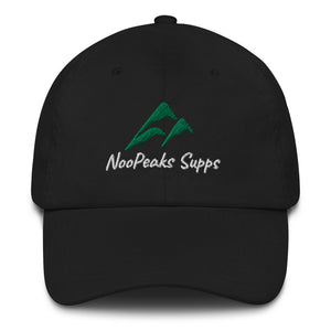 NooPeaks Black Strapback Dad Hat